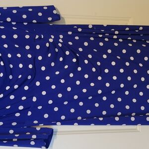 Connected Apparel Blue Polka Dot Dress
